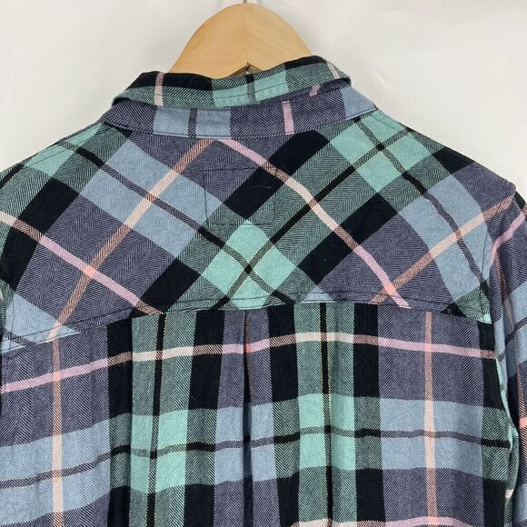 Rails Shirt Size Small Womens Teal Navy Pink Hunter Button Up Plaid Flannel - Picture 5 of 8